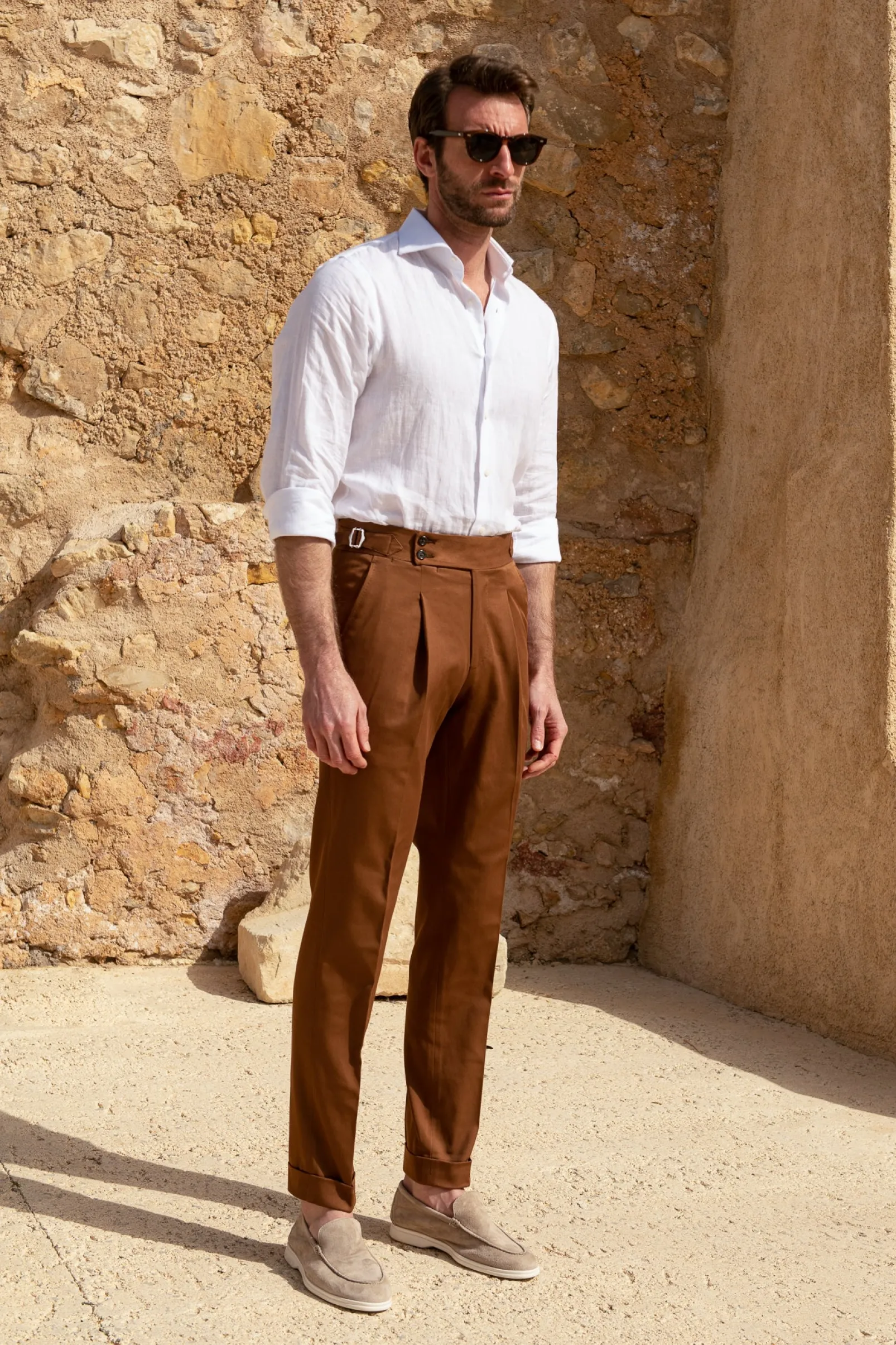 cognac_cotton_trousers_so_4.webp Cognac cotton trousers "Soragna Capsule Collection" - Made in Italy