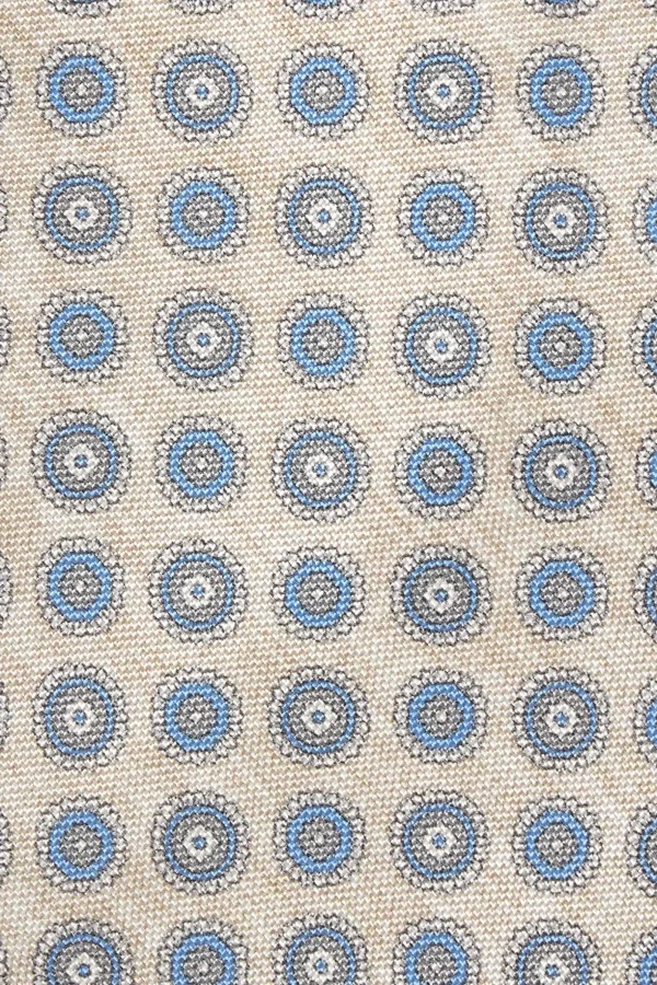 Cream fancy silk tie - Made in Italy