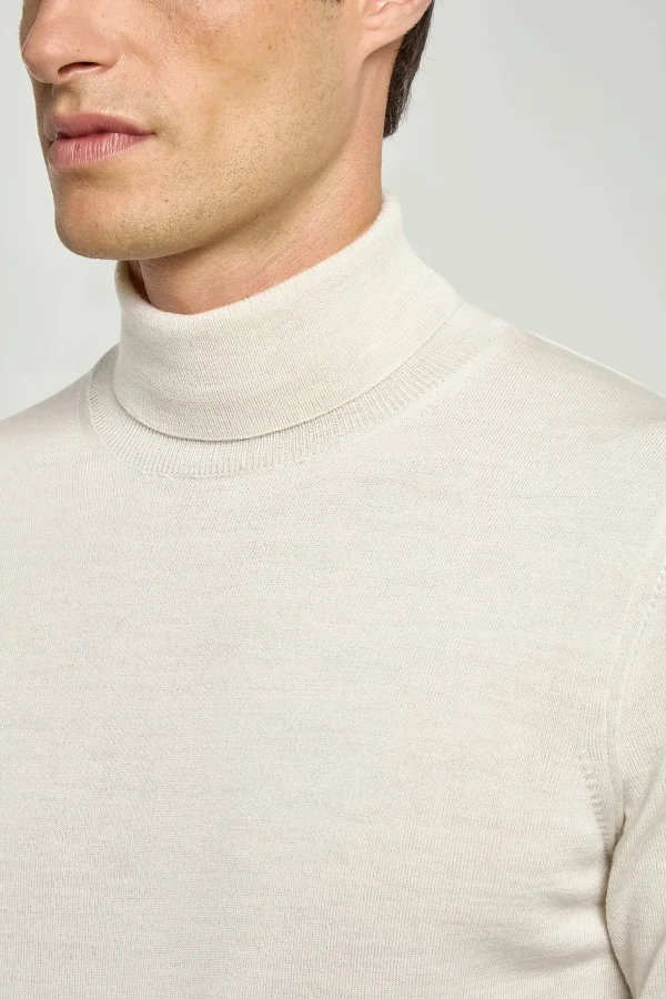 Cream Merino Turtleneck – Made in Italy