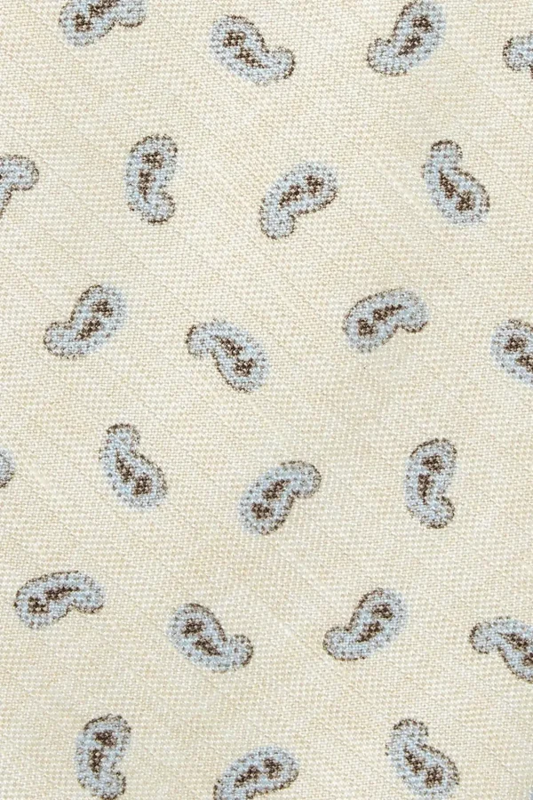 Cream paisley tie - Made in Italy