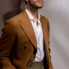 Curry double breasted jacket - Made in Italy
