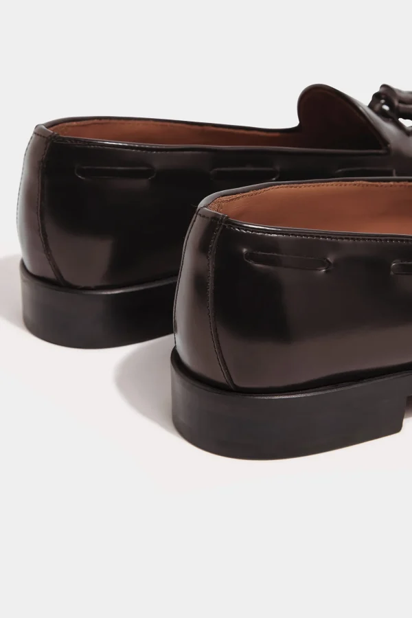 Dark brown tassel loafers - Made In Italy