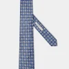 Denim blue fancy silk tie - Made in Italy