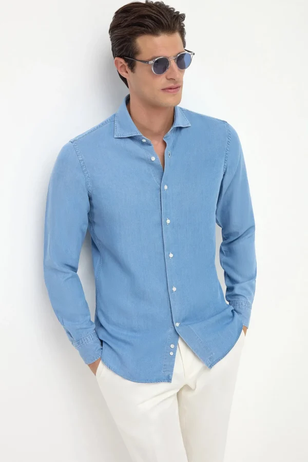 Denim stone shirt - Made in Italy