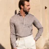 Desert linen popover shirt - Made in Italy