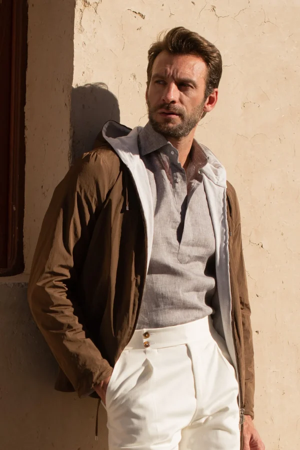 Desert linen popover shirt - Made in Italy