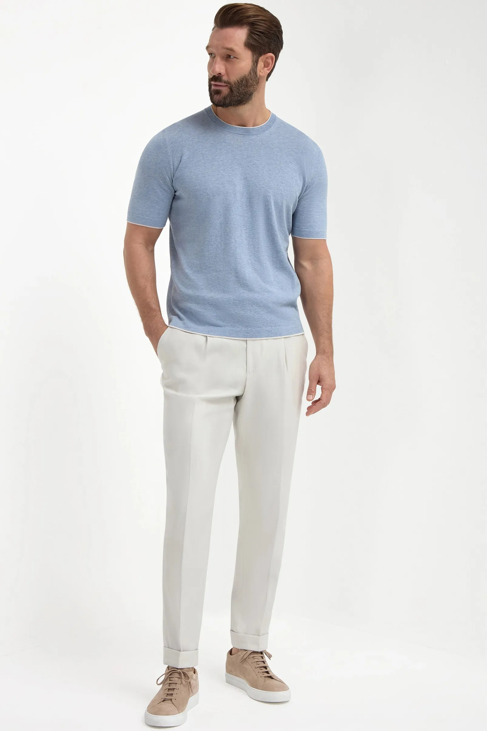 dusty_blue_knitted_tshirt_3.webp Dusty blue knitted t-shirt - Made in Italy