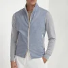 Dusty blue reversible vest - Made in Italy