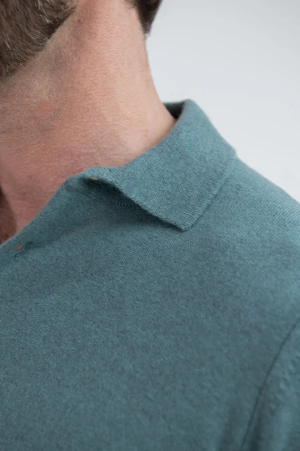 Green cashmere polo – Made in Italy