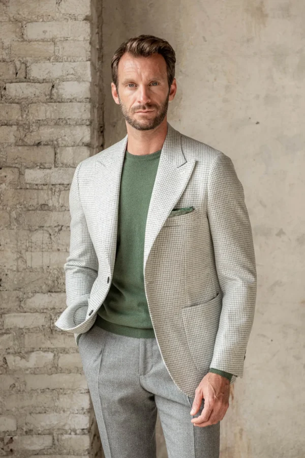 Green cashmere round neck – Made in italy