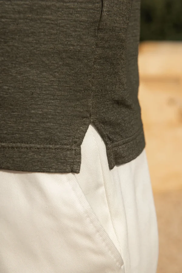 Green linen t-shirt - Made in Italy