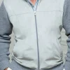 Grey and light grey cardigan - Alcantara & wool - Made in Italy