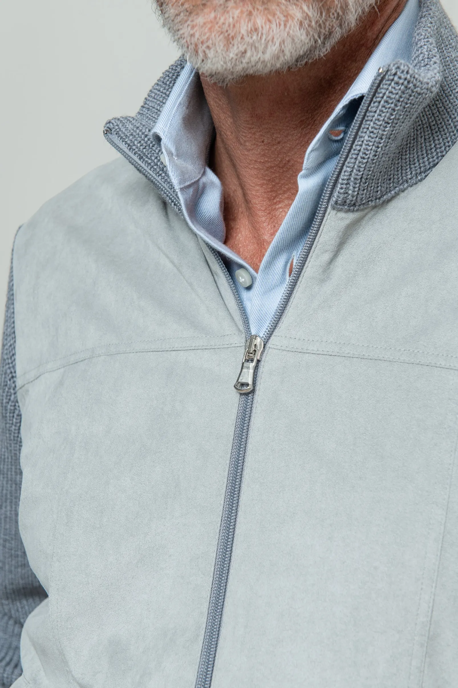 grey_and_light_grey_cardi_4.webp Grey and light grey cardigan - Alcantara & wool - Made in Italy