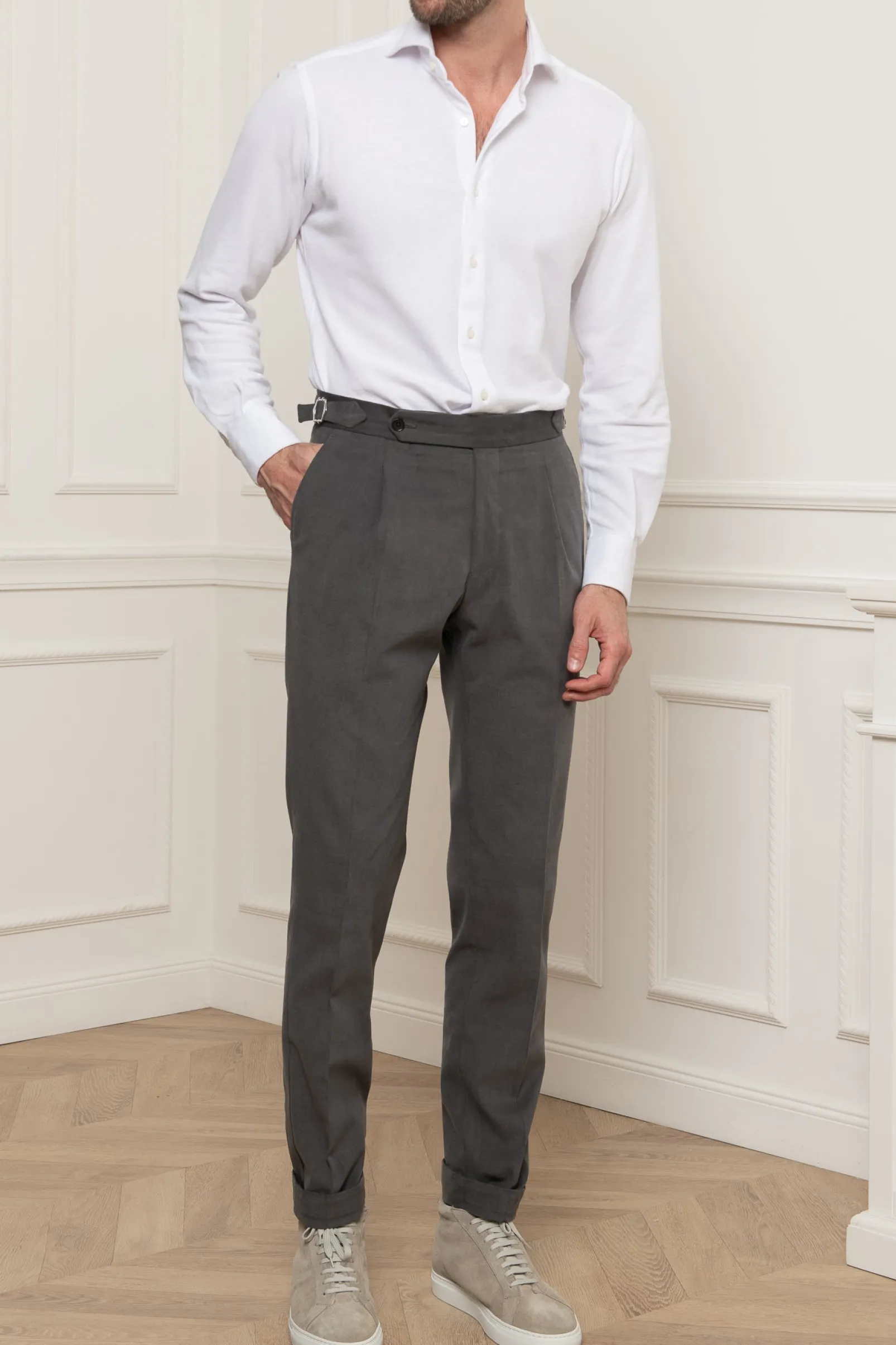 grey_cotton_biella_trouse_1.webp Grey Cotton Biella Trousers - Made in Italy