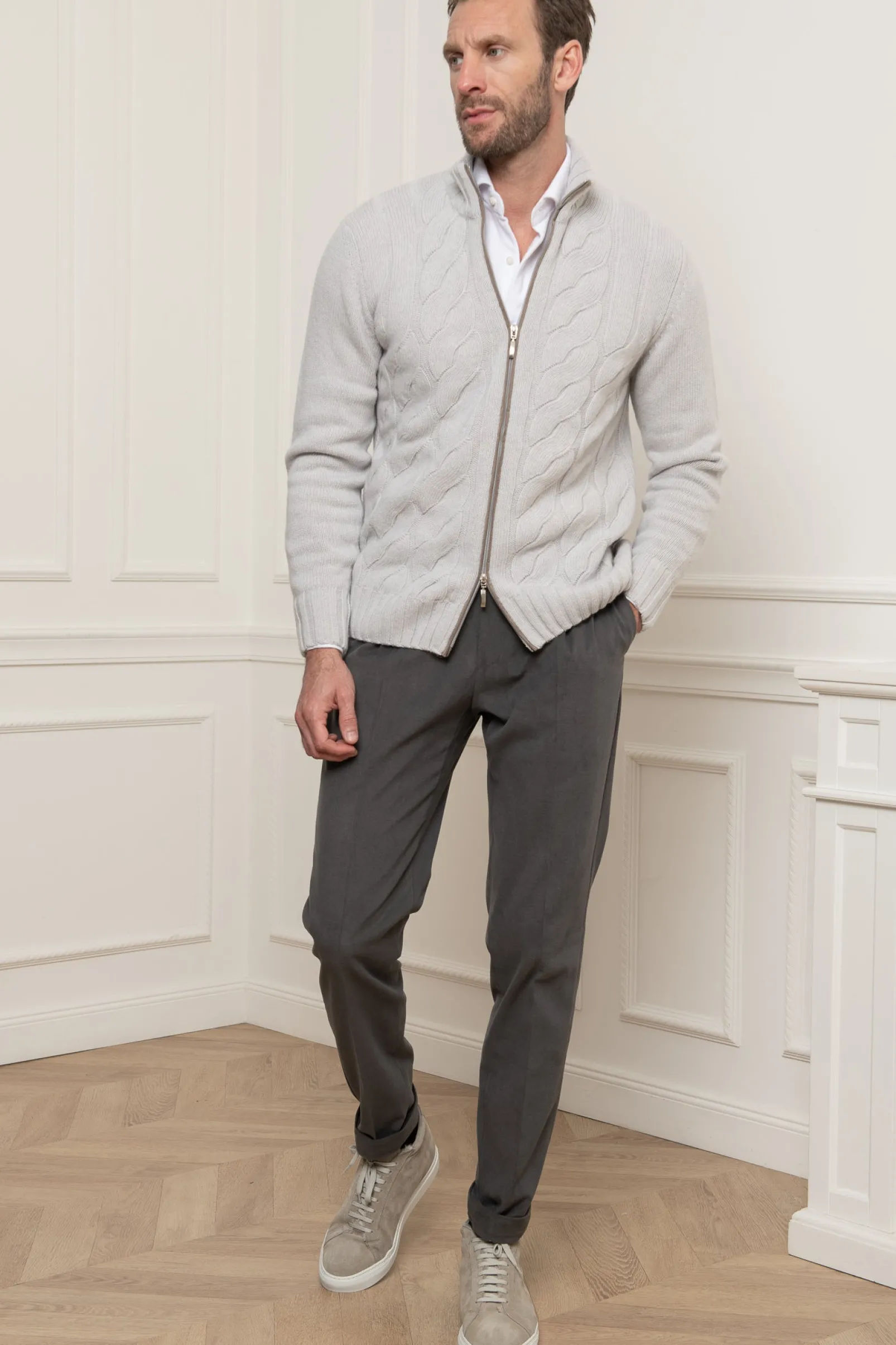grey_cotton_biella_trouse_2.webp Grey Cotton Biella Trousers - Made in Italy