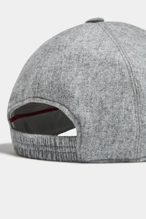Grey flannel baseball cap - Made in Italy
