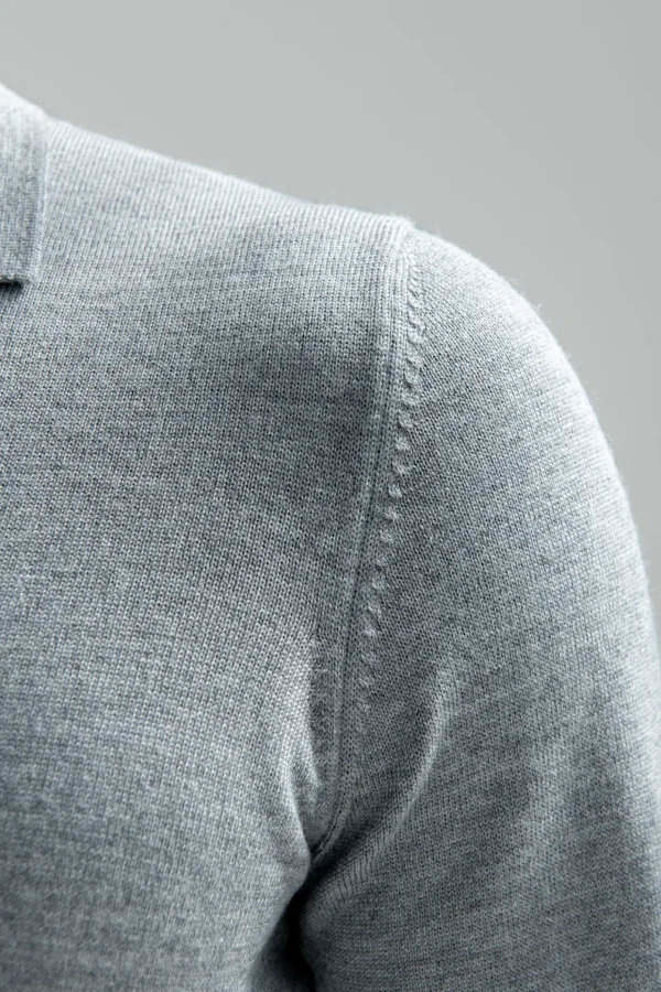 Grey Merino polo – Made in Italy