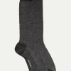 Grey micro fancy short socks - Made in Italy