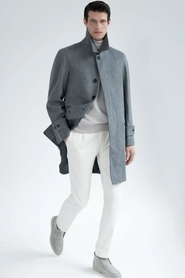 Grey raglan coat – Made in Italy