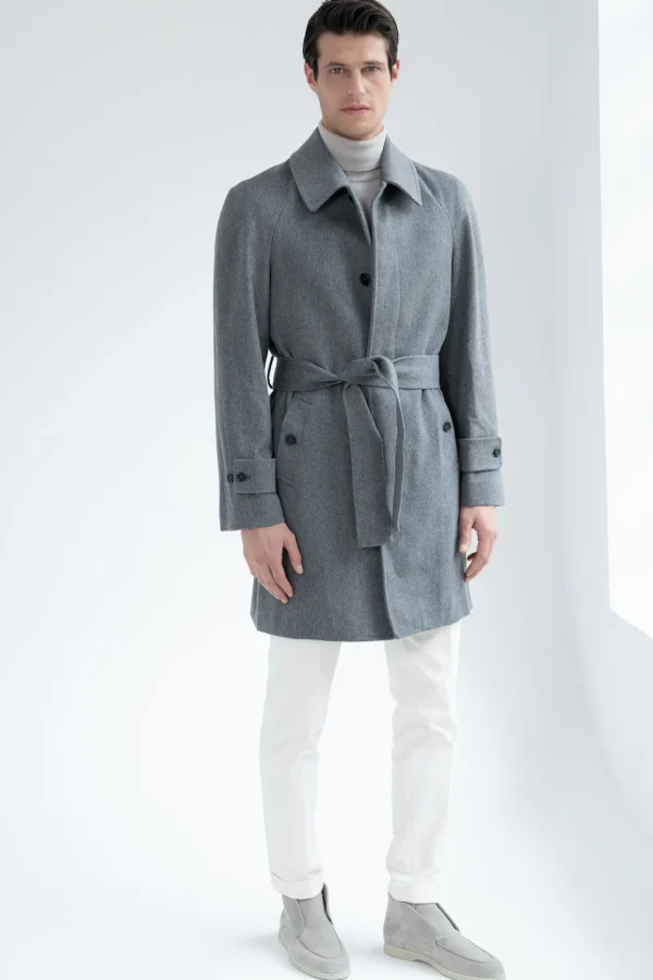 Grey raglan coat – Made in Italy