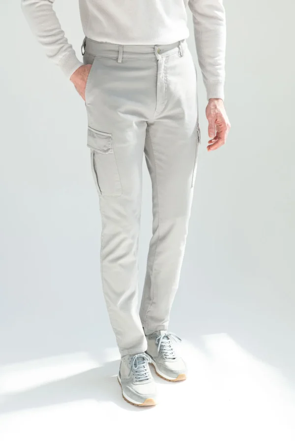 Grey stretch canvas cargo - Made in Italy