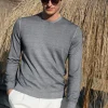 Grey superlight cashmere round neck – Made in italy