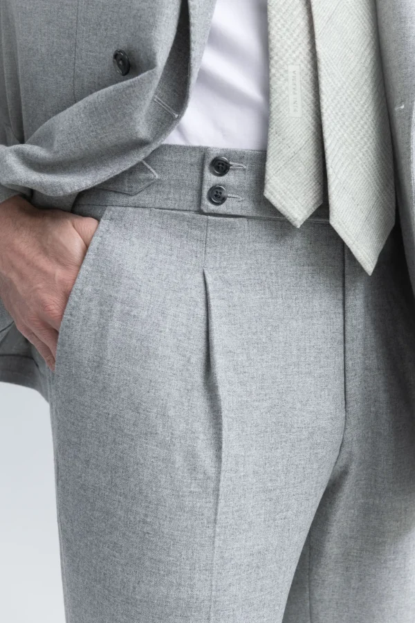 Grey wool and cashmere double breasted suit - Made in Italy