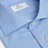 Houndstooth Light Blue Shirt - Made in Italy