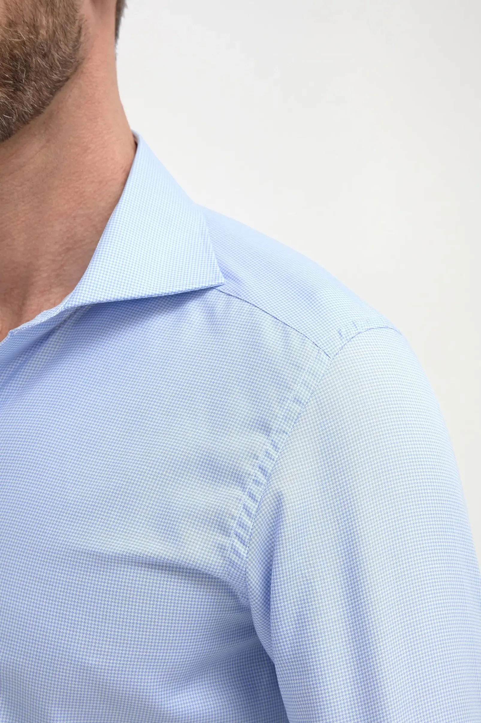 houndstooth_light_blue_sh_1.webp Houndstooth Light Blue Shirt - Made in Italy