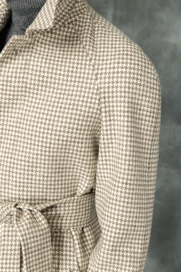 Houndstooth Raglan coat – Made in Italy