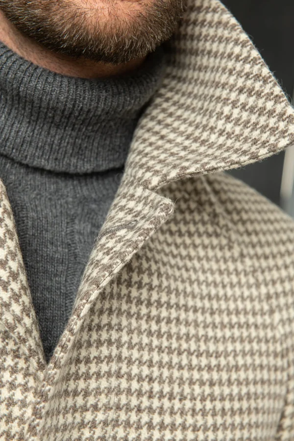 Houndstooth Raglan coat – Made in Italy
