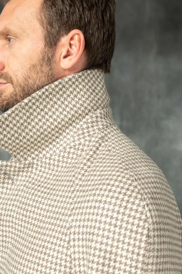 Houndstooth Raglan coat – Made in Italy