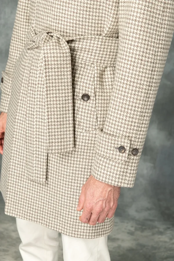 Houndstooth Raglan coat – Made in Italy