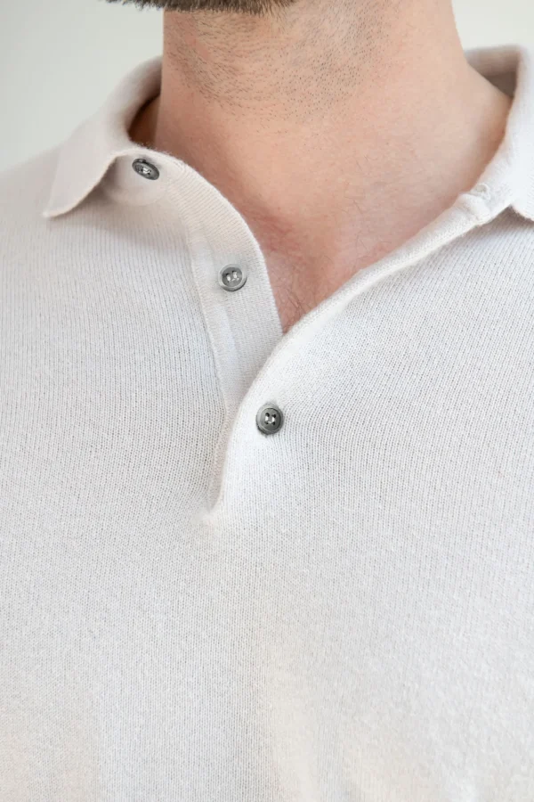 Light beige cashmere polo – Made in Italy