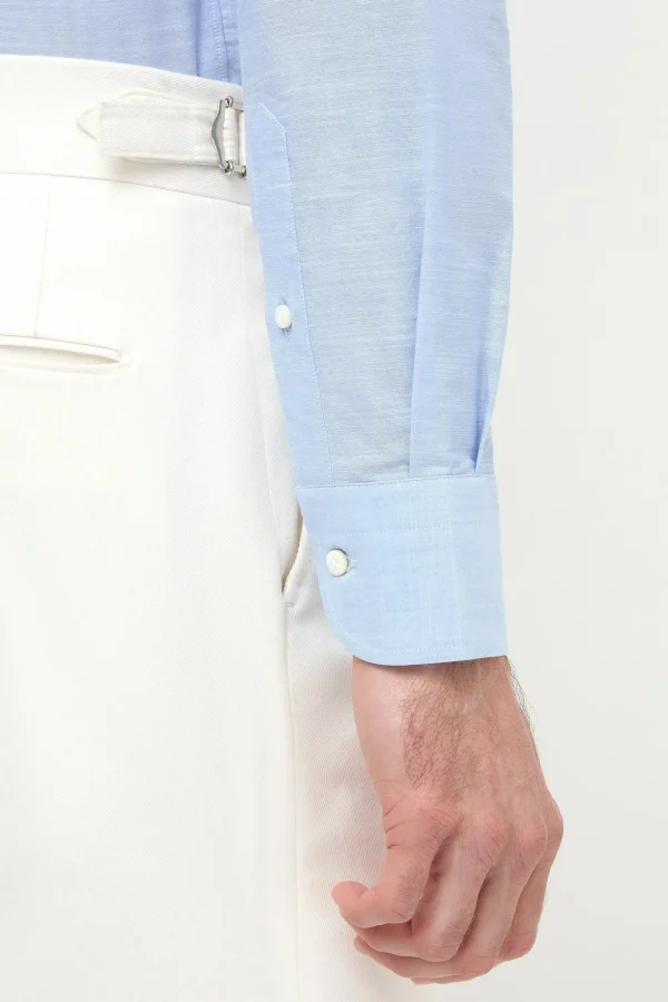 Light blue bamboo button-down shirt