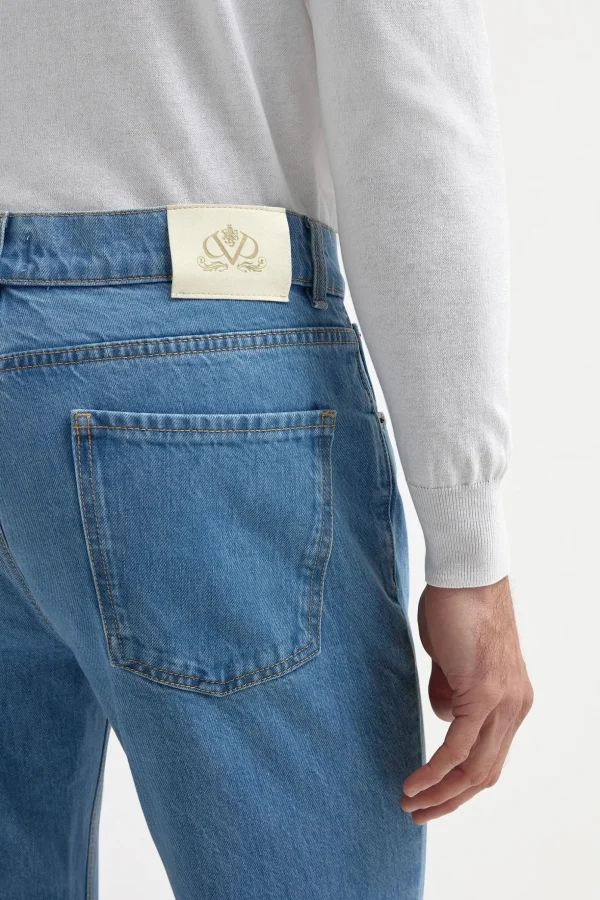 Light blue bleached jeans - Candiani cotton - Made in Italy