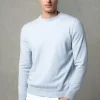 Light blue cashmere round neck – Made in italy