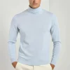 Light blue cashmere turtleneck – Made in italy