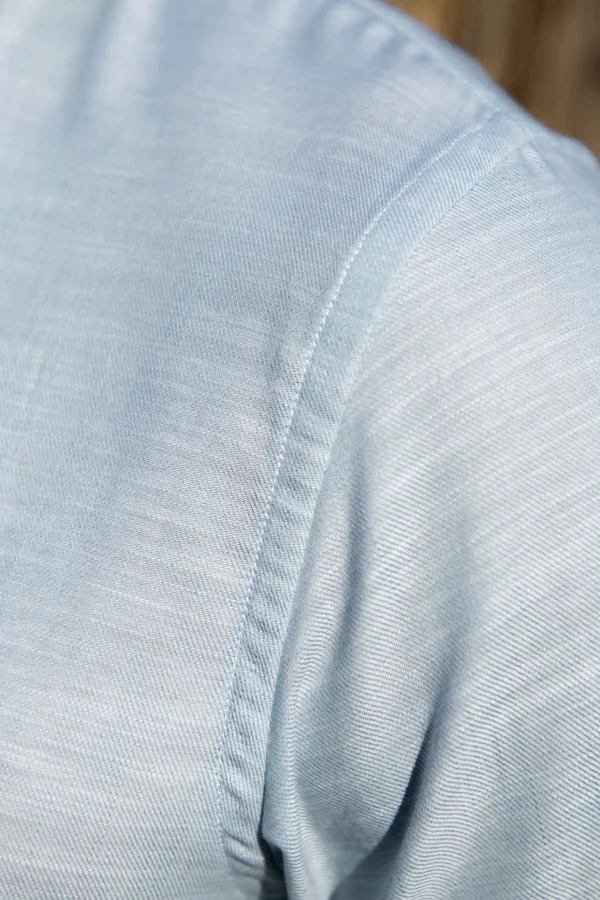Light blue chambray cotton shirt - Made in Italy