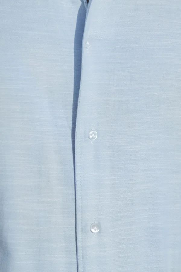 Light blue chambray cotton shirt - Made in Italy