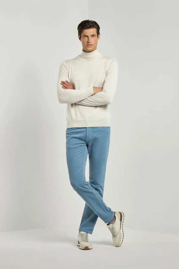 Light blue corduroy 5 Pocket - Made in Italy
