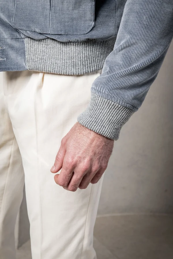 Light blue corduroy bomber jacket – Made in Italy
