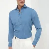 Light blue denim popover shirt - Made in Italy