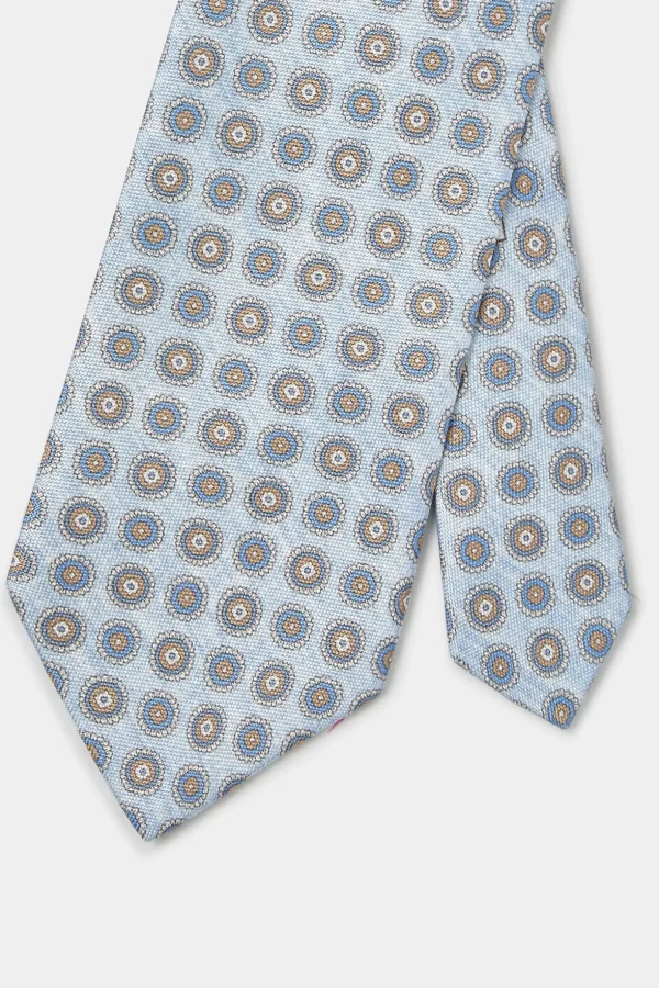 Light blue fancy silk tie - Made in Italy