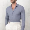 Light blue houndstooth shirt - Made In Italy