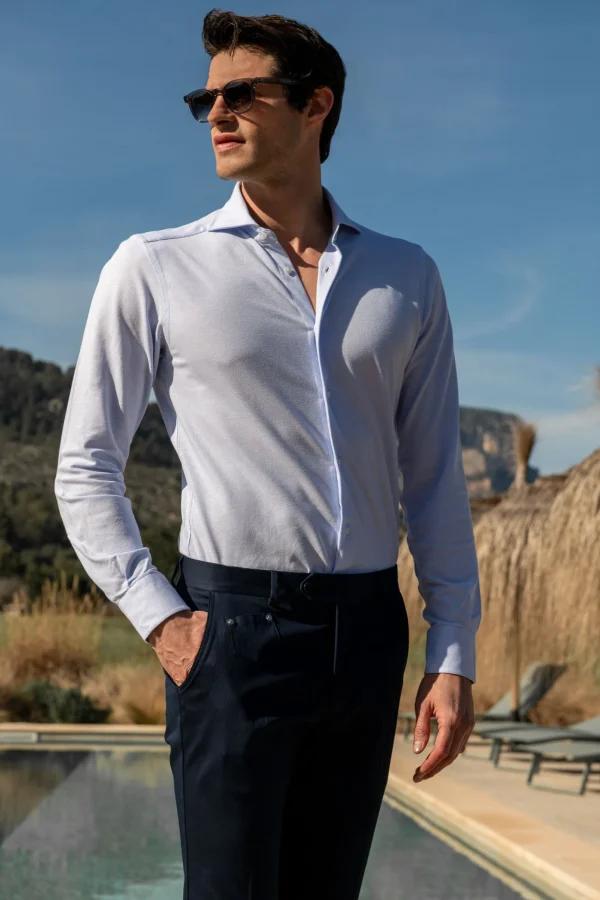 Light blue jersey shirt - Made in Italy