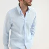 Light blue linen button down shirt - Made In Italy