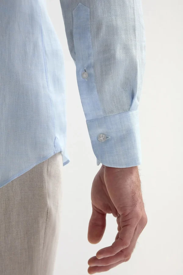 Light blue linen button down shirt - Made In Italy