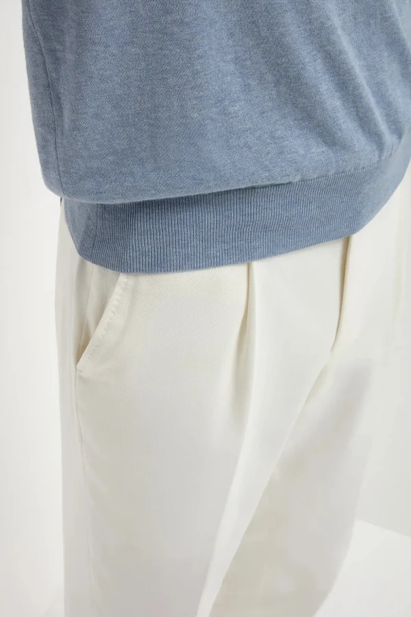 Light blue long sleeve polo - Made in Italy