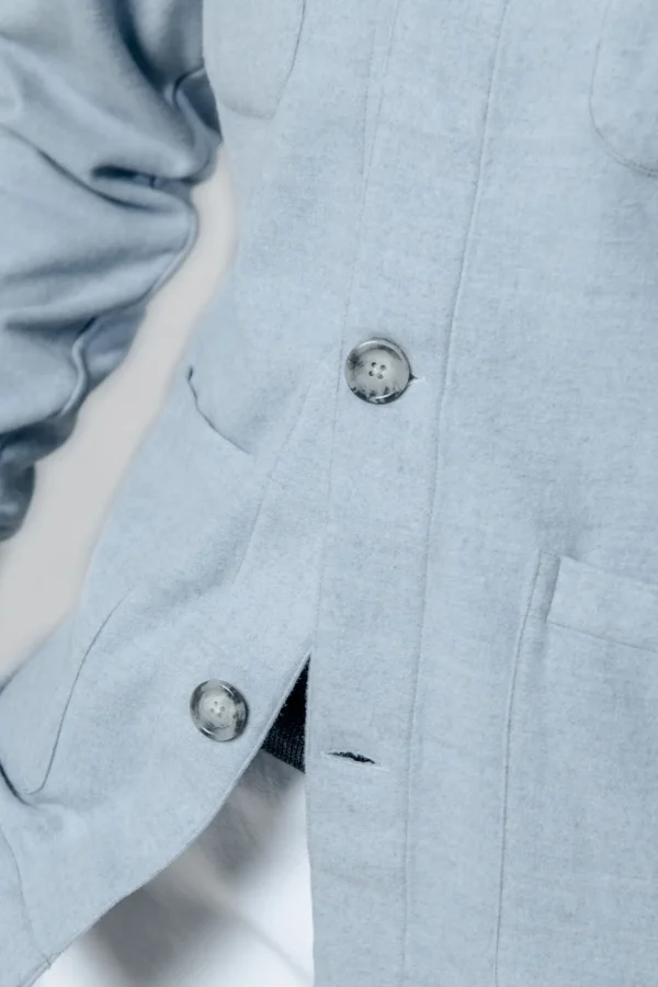 Light blue Safari Jacket flannel Super 180s – Made in Italy